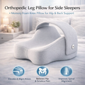 Orthopedic Leg Pillow for Side Sleepers – Memory Foam Knee Pillow for Hip & Back Support