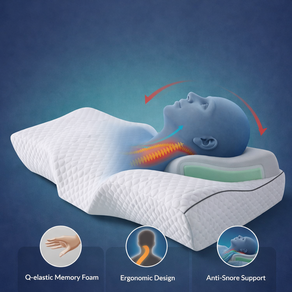 Orthopedic Butterfly Neck Pillow – Memory Foam Cervical Support for Neck & Deep Sleep